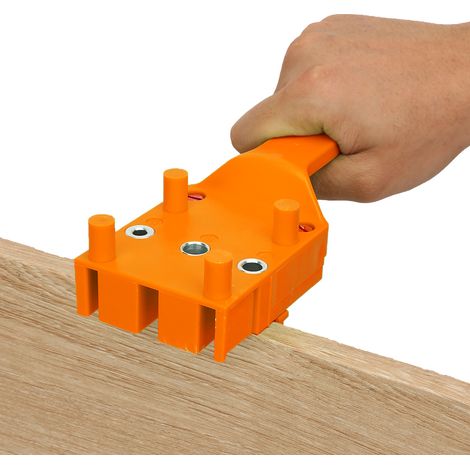 Outil pratique de coupe-trous en plastique pour le bois, détecteur de trous pour panneaux de menuiserie, détecteur de trous pour assemblages de panneaux (orange) (1/5)