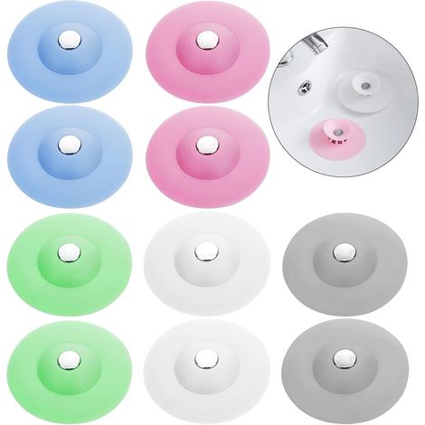 10pcs Bouchons de Vidange en Silicone, Bouchon d'évier de Cuisine Bouchon de Filtre Bouchon de vidange Universel pour Le Sol Buanderie Cuisine Salle de Bain (1/5)