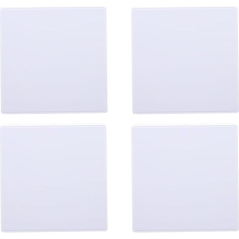 Set de 4 panneaux muraux en plastique vierges sans vis pour prises de courant inutilisées ou interrupteurs 8,6 x 8,6 cm esthétique facile à installer durablecache prise electrique (1/5)