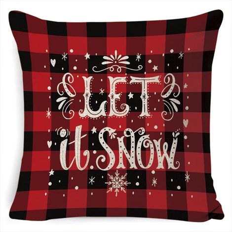 Taies d'oreiller en lin imprimées pour Noël, housses de coussin, taies d'oreiller décoratives pour la maison, taies d'oreiller pour canapé (1/5)