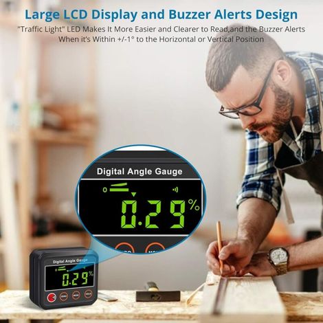 LCD Digital Inclinometer °degree / % / mm/m / IN/FT IP42 Waterproof ...