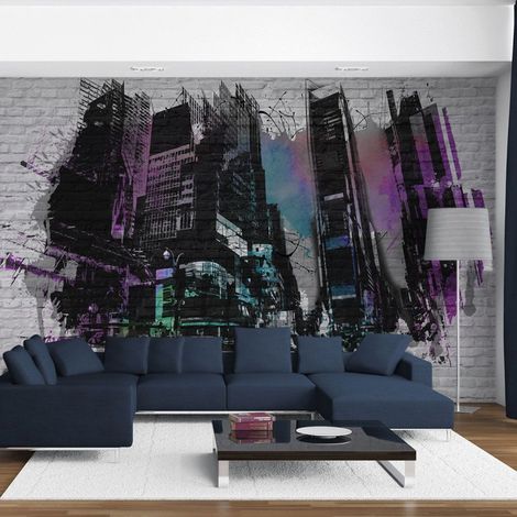 Papier Peint "Art Urbain : Grande Ville Moderne" 309 x 400 cm (1/2)