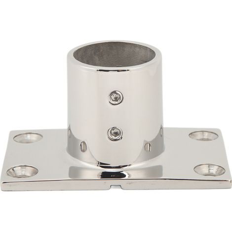 Support de main-courante pour bateau, base rectangulaire argentée, robuste et antirouille, pour pont de bateau, yacht, angle 90°, 30 mm/1,2 pouce (1/5)
