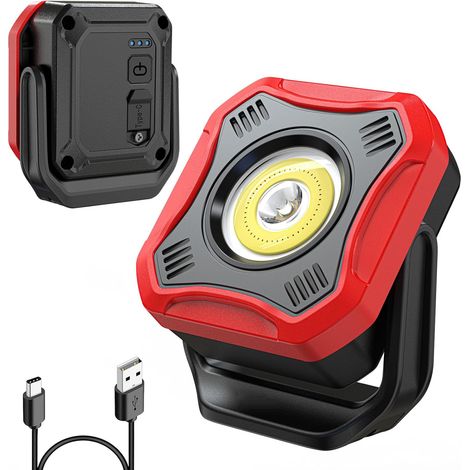 LED-Arbeitsleuchte, 1000 Lumen, superhelle Inspektionslampe, Inspektionslampe, 4 Beleuchtungsmodi mit Magnetfuß und 180° Drehung, für Garage, Werkstatt, Camping