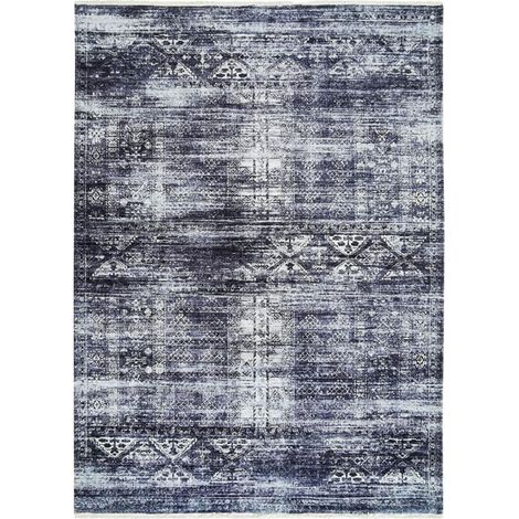 USURE DU TEMPS - Tapis extra-doux motifs effet vintage gris 120x170