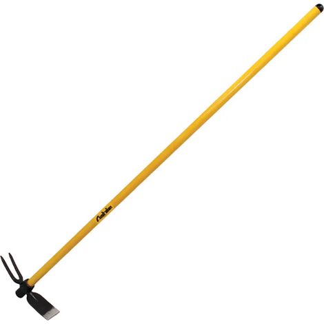 Zappino quadrato bidente strumento agricolo per lavorare il terreno in acciaio forgiato -Con manico in legno 130 cm (1/3)