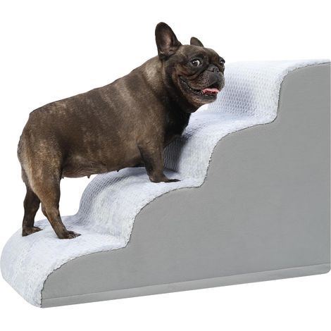 Hundetreppe mit 4 Stufen, rutschfest, waschbarer Bezug, dichter Schaumstoff, Zugang zum Schlafsofa (1/5)