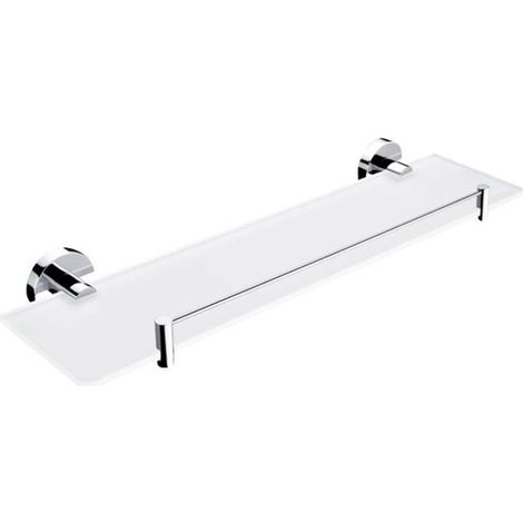 Nimco Unix - Mensola con bordino, lunghezza 50 cm, vetro opaco/cromo UN 13091BX-50-26