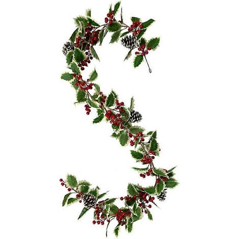 Guirlande de baies rouges à suspendre pour décoration murale de Noël (1/5)