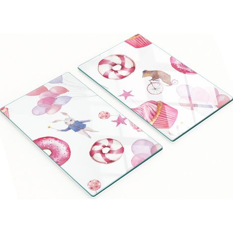 Tableros decorativos multifuncionales de vidrio templado para cocina, dise帽o de circo, 2x30x52 cm.