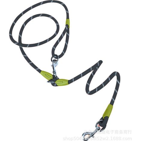 Laisse diagonale mains libres réfléchissante pour course et chien (230 cm x 1,2 cm, noir) (1/5)
