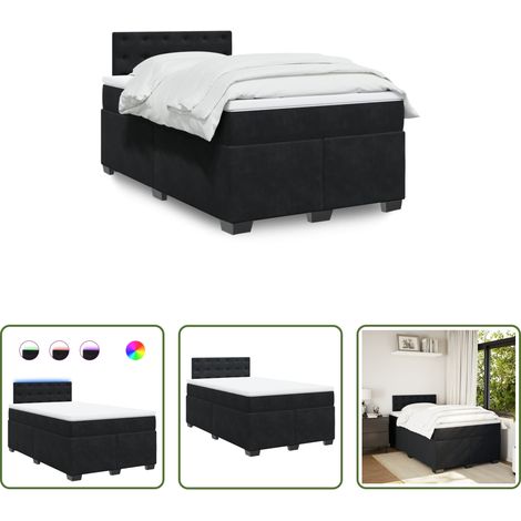 vidaXL Samt -  Boxspringbett mit Matratze Schwarz 120x200 cm Samt (1/5)