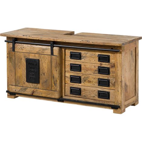 RAILWAY 177 Mobile lavabo in legno di mango - laccato / natur 120x40x60