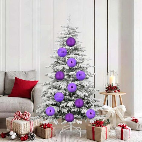 Weihnachtskugelset XL 9 pcs Lila Kunststoff