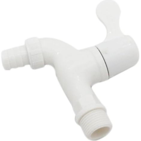 Robinet mural pour lave-linge, plastique, blanc, eau froide (1/5)
