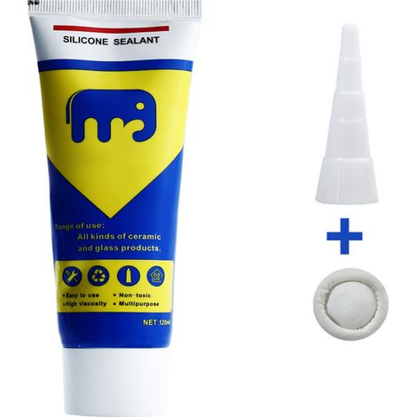 Scellant en Silicone polyvalent, joint de calfeutrage étanche pour sous-sol, salle de bains, cuisine, intérieur transparent. (1/2)
