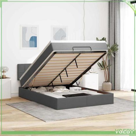 Lit ottoman - 3312306 - 140x190 cm - Rangement sous lit - LED intégrée (1/5)