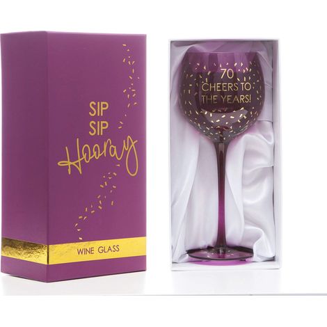 Verre à vin pour 70e anniversaire Beau verre de fête Cadeau (1/5)