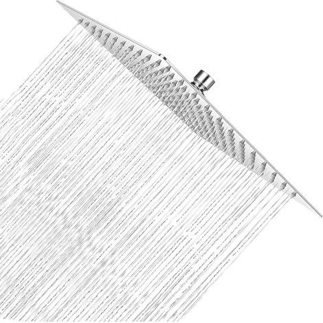 Miroir de pommeau de douche carré fixe en acier inoxydable de 25 cm (10 pouces) (1/5)
