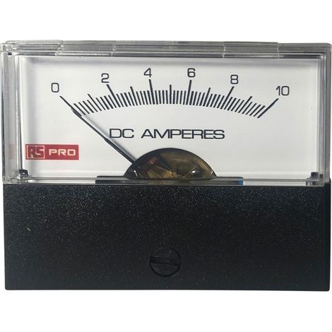 Ampèremètre analogique de panneau V c.c. RS PRO, Echelle 10 (Input)A, 57mm x 44mm ( Prix pour 1 ) (1/3)