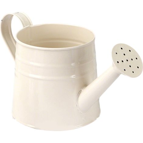 Regadera metálica vintage de 1 litro, de acero galvanizado ligero y resistente a la corrosión, con boquilla larga, ideal para plantas de interior y balcones. (1/5)