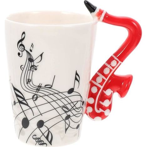 Café Tasse Saxophone Tasse Tasse Note de Musique Café Tasse Sax Tasse Instrument (1/4)