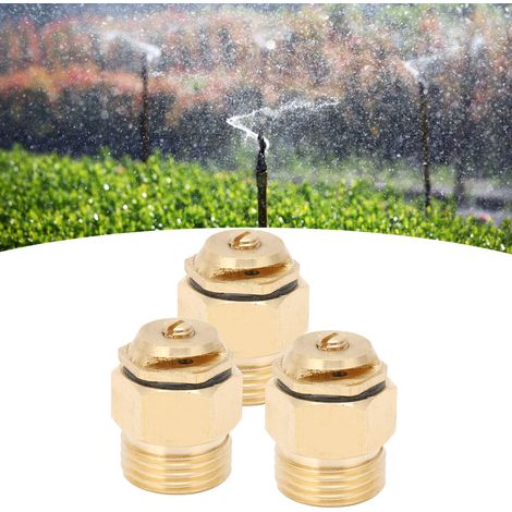 Cabezal de aspersor refractivo de cobre G1/2 con juego de 3 piezas - Microaspersor ajustable para riego de jardines y flores (1/5)