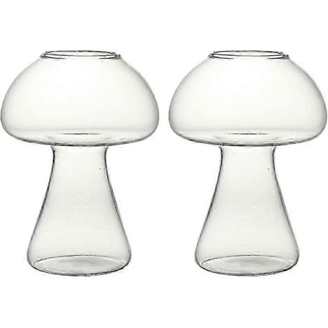 Lot de 2 verres à cocktail en forme de champignon, parfaits pour servir des cocktails et des margaritas lors de vos fêtes. (1/5)