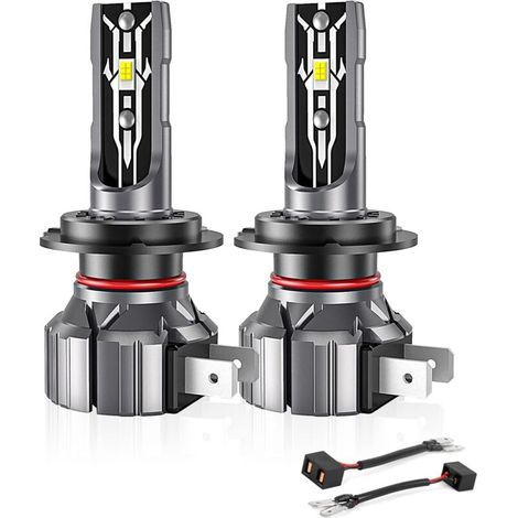 2 PiècesH7 LED Phare Blanc 6000K Ampoule de Voiture Feux de Croisement/Faisceau de Route pour Voitures et Motos (1/5)