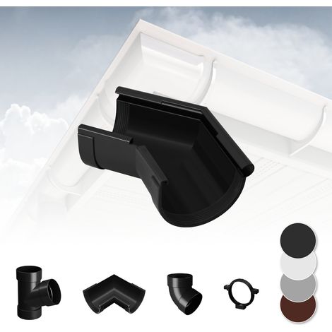 Système de gouttière - PVC plastique de 130 mm, sélection de composants - RainWay 130: anthracite, Pièce d'angle extérieure 135