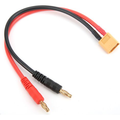 Câble adaptateur XT60 mâle de 22 cm vers fiche banane 4 mm, calibre 12 AWG, pour chargeur de batterie LiPo B6 (1/5)