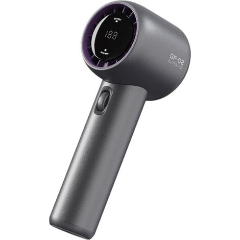 Fan Turbo Fan Handheld Ventilateur à main haut débit puissant avec affichage numérique, appareil de refroidissement extérieur multifonctionnel, accessoire de plage pour les pères, occasions intérieu (1/5)