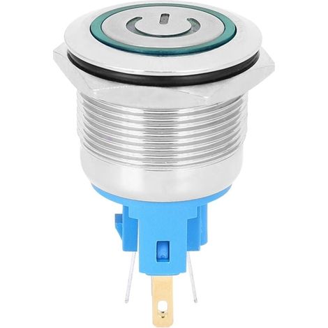 Interrupteur Bouton Poussoir 22mm 6 Broches Acier Inoxydable DC 3-6V Réinitialisation Avec Signal Vert (1/4)
