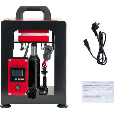 Máquina de prensado térmico, tecnología de doble calentamiento, control táctil, color rojo. (1/2)