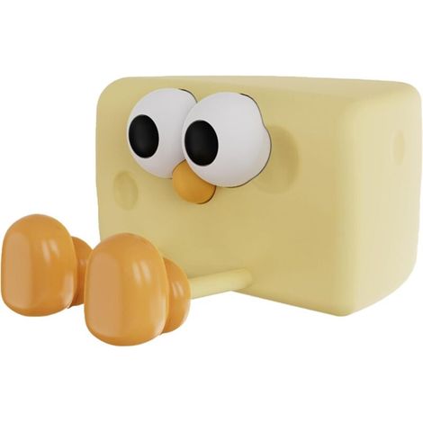 Lampe de nuit en silicone en forme de fromage, rechargeable, chambre à coucher, chevet, sommeil, lampe d'ambiance, compagnon de sommeil, cadeau d'anniversaire - Jaune (1/5)