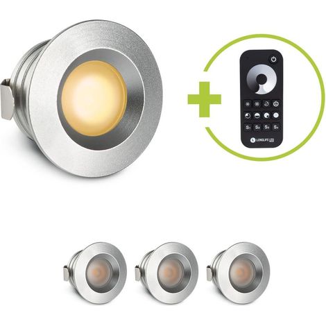 Einbaustrahler Mini flach Torino 3W 2700K IP44 - Farbe: silber - Anzahl: 4x