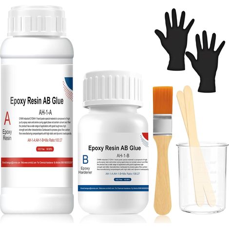 Kit Resine Epoxy Fibre de Carbone,Kit de Réparation Ultra Rapide en Fibre de Carbone,Renforcement et Réparation en Fibre de Carbone pour Voitures, Motos et Bateaux, 127g (1/5)