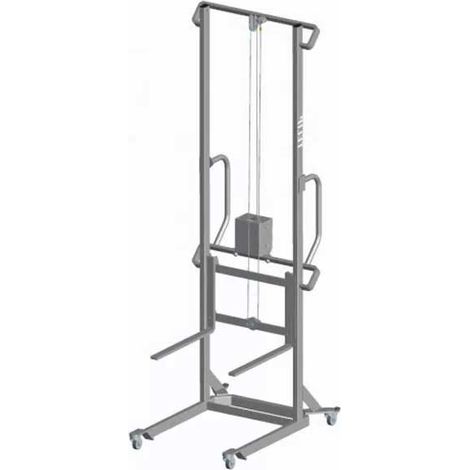 Gerbeur inox polyvalent avec treuil inox 316L - Fourches 520x 460 mm - Charge max 100 kg - Hauteur max 1750 mm - 300198/T