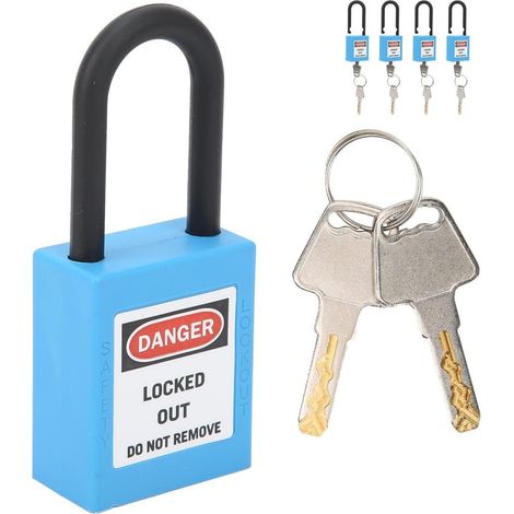 Sicherheitsvorhängeschloss Set 5er Pack 38mm isoliert für Lockout Tagout blau