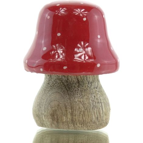 GASPER Weihnachtsdeko Mini-Fliegenpilz Rot & Weiß 5 cm - Holz (1/2)