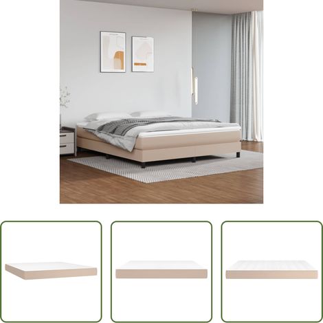 vidaXL Mousse de soutien - Matelas de lit à ressorts ensachés fermeté moyenne Cappuccino 180x200x20cm (1/5)