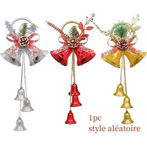 Cloche de Noël - Non spécifié - 39cm - Plastique - Rouge, or, argent - Décoration festive