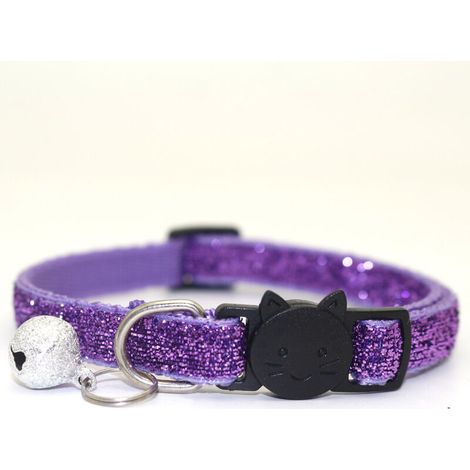 TRIOM Colliers de Chat, Costume Réglable pour Chiot, Collier pour Animaux de Compagnie Collier de Chaton échappé(Violet)2 pièces (1/4)