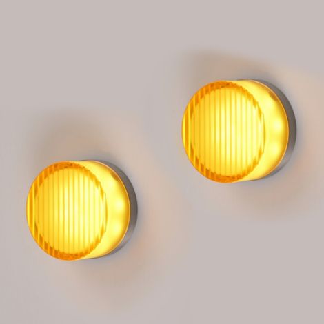 Applique Murale Moderne Plafonnier Rond Lampe Murale Décorative Surface Stripe Orange Ø13,5cm 2Pcs (1/5)