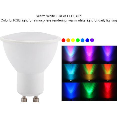 Ampoule LED GU10 3W RGB Blanc Chaud Dimmable Télécommande, Éclairage Changeant Multicolore pour Spot, Lot de 1, 220V (1/5)