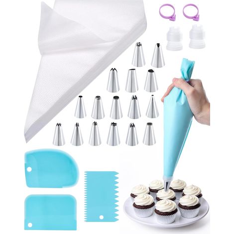100 PCS Poche a Douille Patisserie, avec 16 Douilles Patisserie Inox (1/5)
