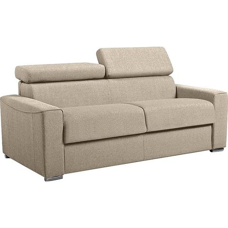 Divano letto a ribalta 3 posti in tessuto Beige - Materasso larghezza 140 cm - Spessore 22 cm - VIZIR
