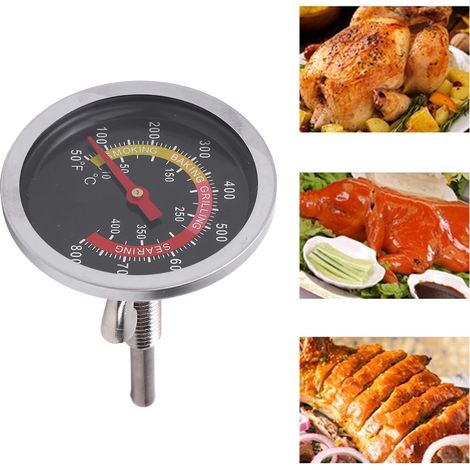 Thermomètre d'Oven Stainless Steel M10 Thread avec Grand Cadran 2.4 Inch pour Grill Fry Smoker BBQ et Cuisine (1/5)