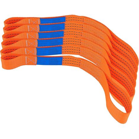Zurrschlaufen 2000kg Spanngurte 6 Stück Orange 450x38mm für Motorrad Auto