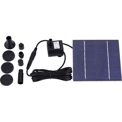 Pompe solaire pour fontaine de jardin, étang ou aquarium – – puissante, silencieuse et étanche, 12 V, avec panneau solaire inclus (1/5)